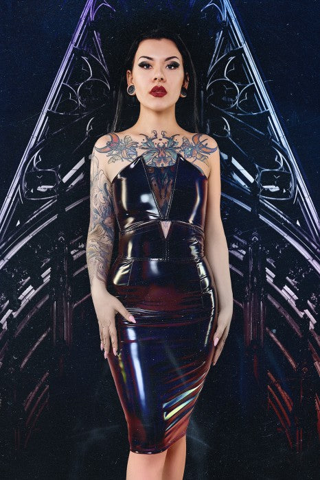 DEMONIQ - FINJA VINYL PENCIL SKIRT