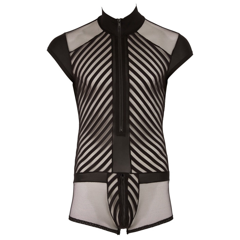 SVENJOYMEMT - STRIBET MESH PLAYSUIT