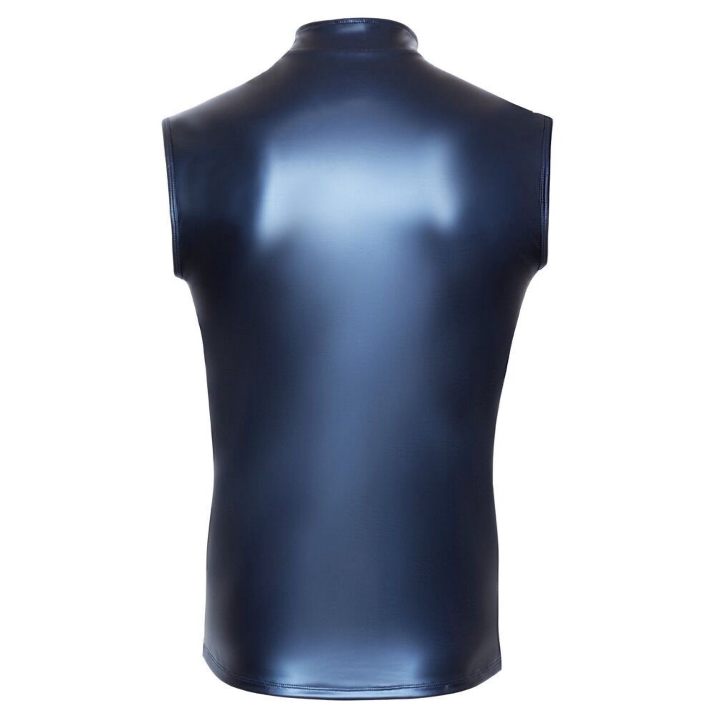 NEK - METALLIC BLÅ BLUSE