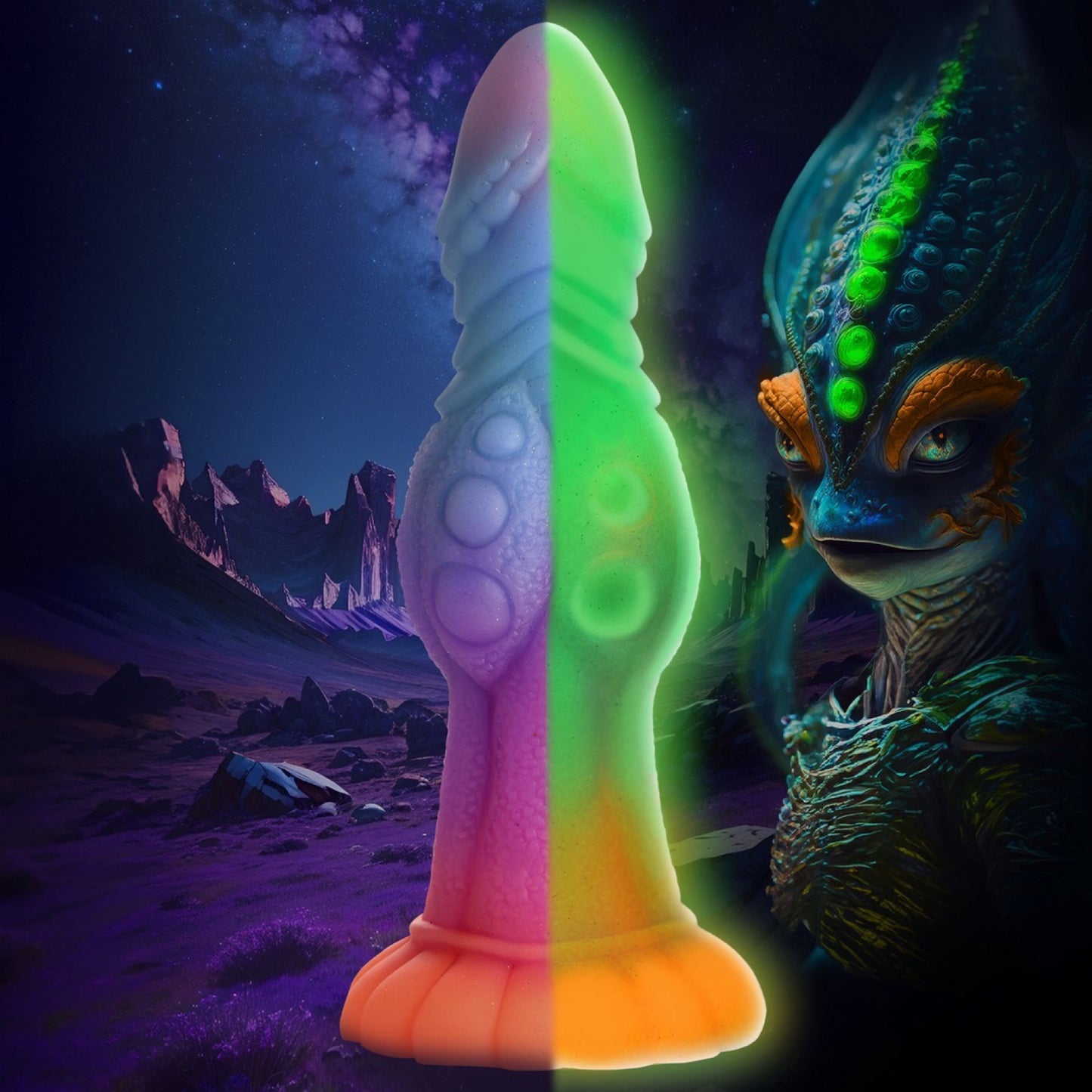 CREATURE COCKS - GLOW-IN-THE-DARK ALIEN FANTASY DILDO