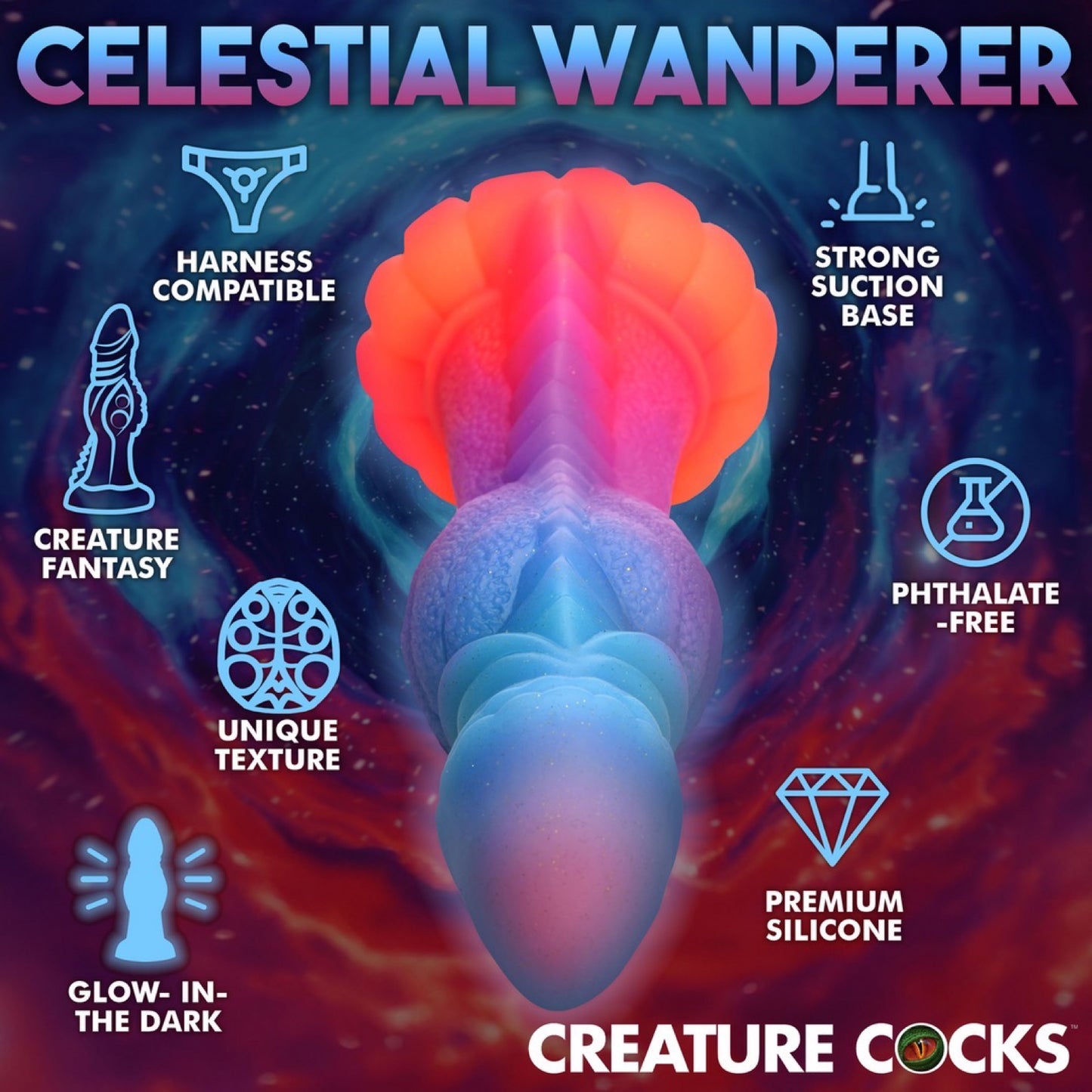 CREATURE COCKS - GLOW-IN-THE-DARK ALIEN FANTASY DILDO