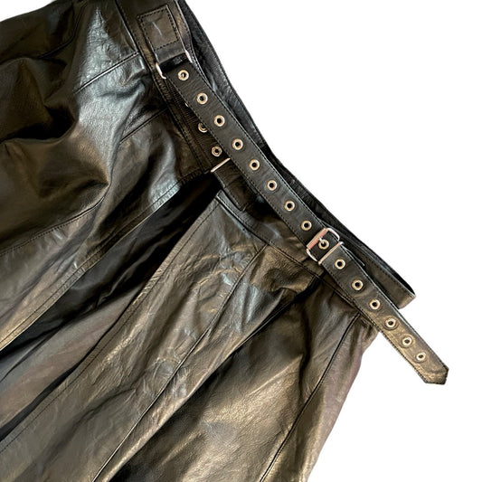 MCHURT - LÆDER NEDERDEL MED ÅBEN FRONT