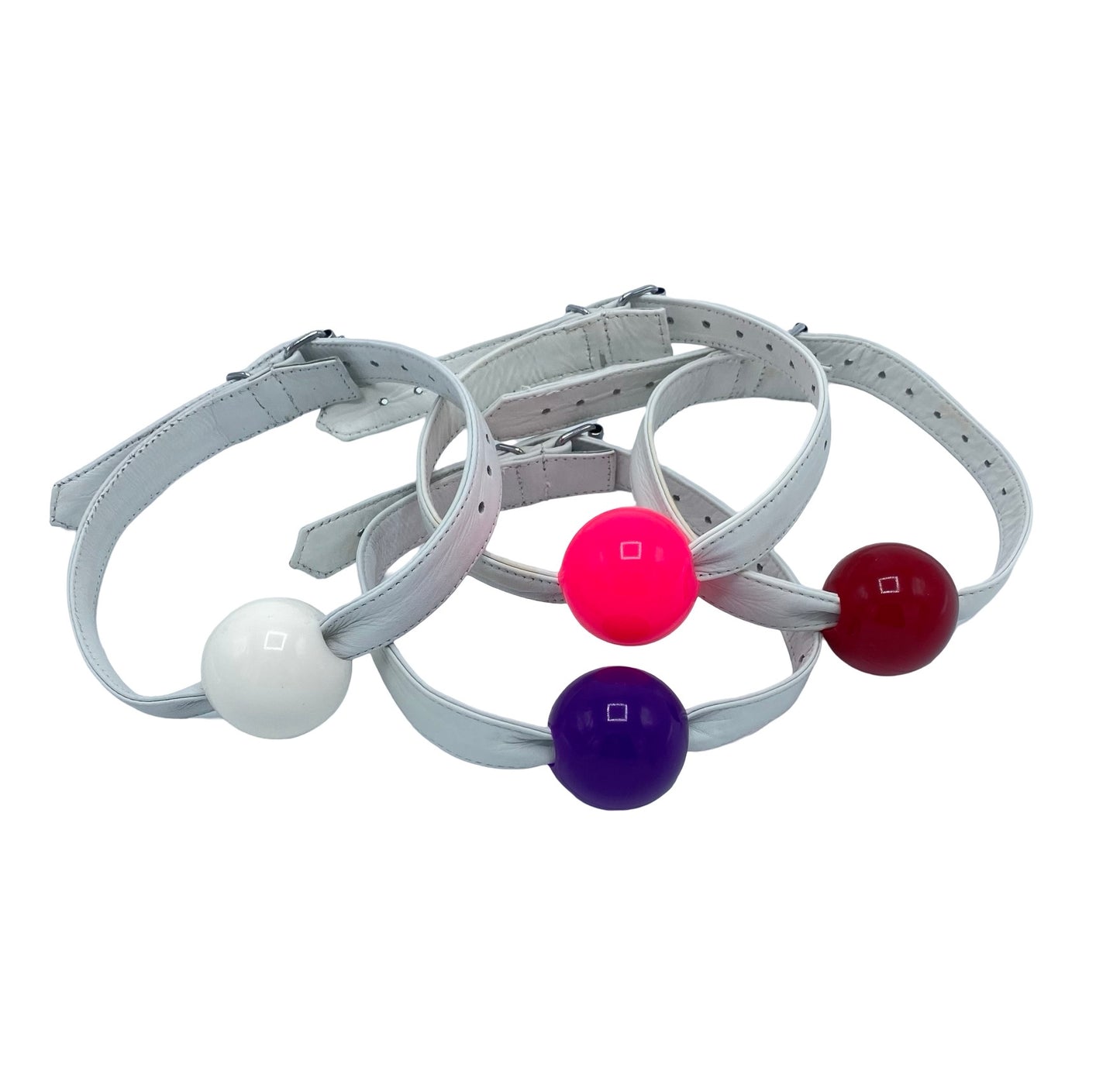 MCHURT - BALL GAG MED HVID REM / HVID KUGLE