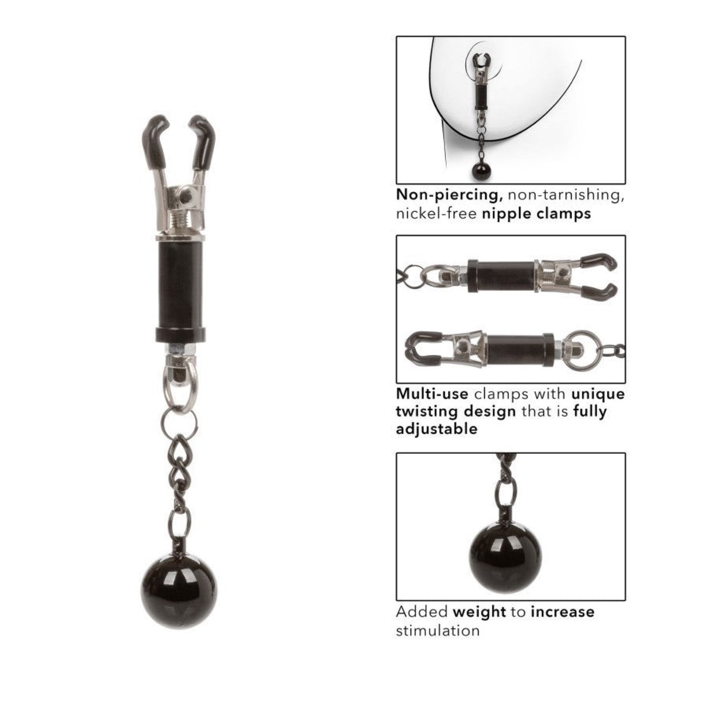 CalExotics - Weighted Twist Nipple Clamps