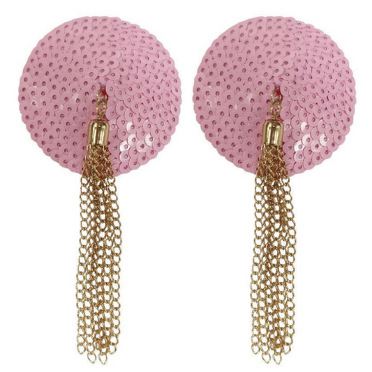 KINKY DIVA - PINK/GULD TASSEL PASTIES